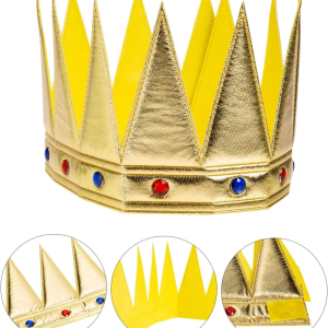 ystekno Altın Renk Eva Yumuşak Kral Kraliyet Tacı Yetişkin Çocuk Uyumlu 55 Cm
