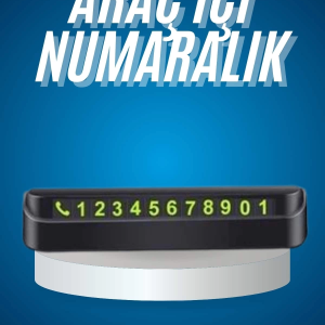 ystekno Araç İçi Numaratör Numaralık Oto Cam Kartı Fosforlu Numaratör