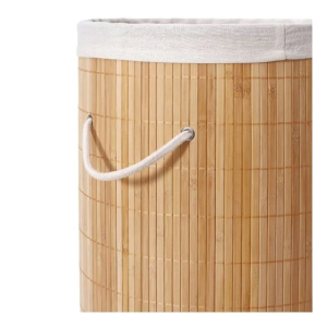 ystekno DecoHandy Yuvarlak Bambu Kirli Sepeti