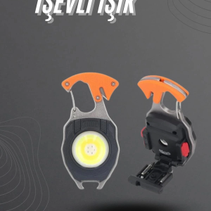 ystekno El Feneri LED Anahtarlık Çok Fonksiyonlu Mini Çakmak Özellikli