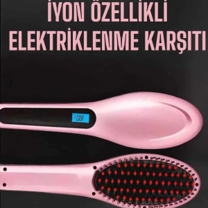 ystekno Fön Tarağı Saç Düzleştirici Sıkı Dişli Isı Ayarlı Elektriklenme Karşıtı