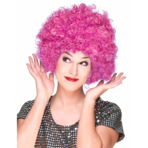 ystekno Fuşya Renk Kıvırcık Afro Bonus Peruk Saç Parti Peruğu