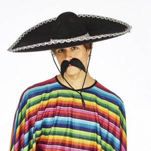 ystekno Sombrero Meksika Şapkası Mariachi Gümüş Şeritli Yetişkin Boy