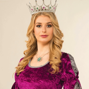 ystekno Taşlı Rönesans Kostümlü Kraliyet Ortaçağ Gümüş Kraliçe Prenses Tacı