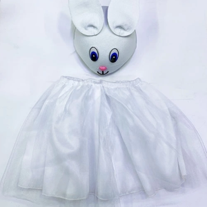 ystekno Tavşan Kostümü Beyaz - 23 Nisan Tavşan Şapka Ve Tütü Etek Seti 2 Parça